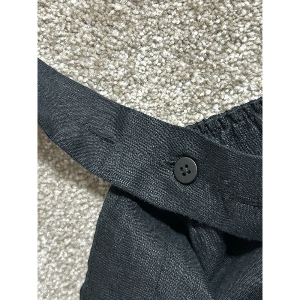 NEW Quince M 100% European Linen Square Neck Jumpsuit Black - Missing Belt